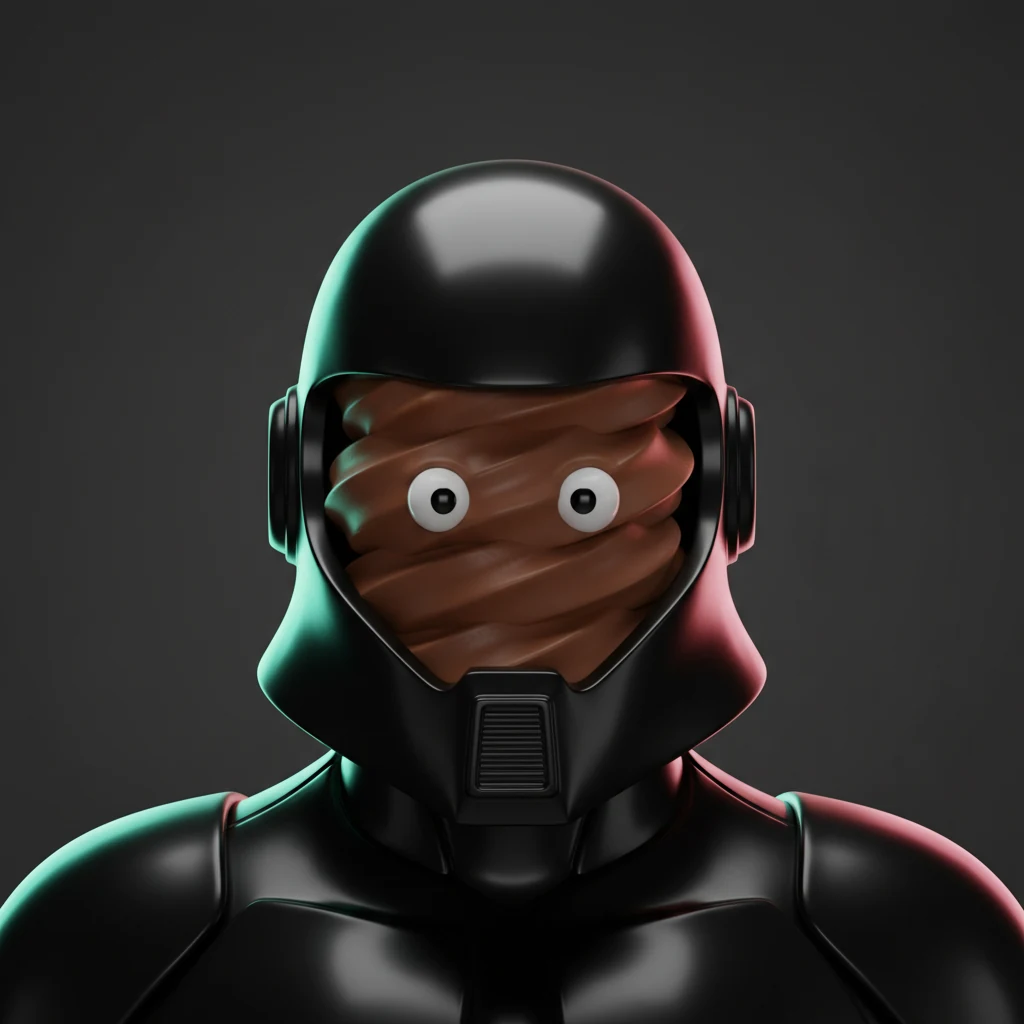The helmet of Darth Merder, photographed for the staff directory