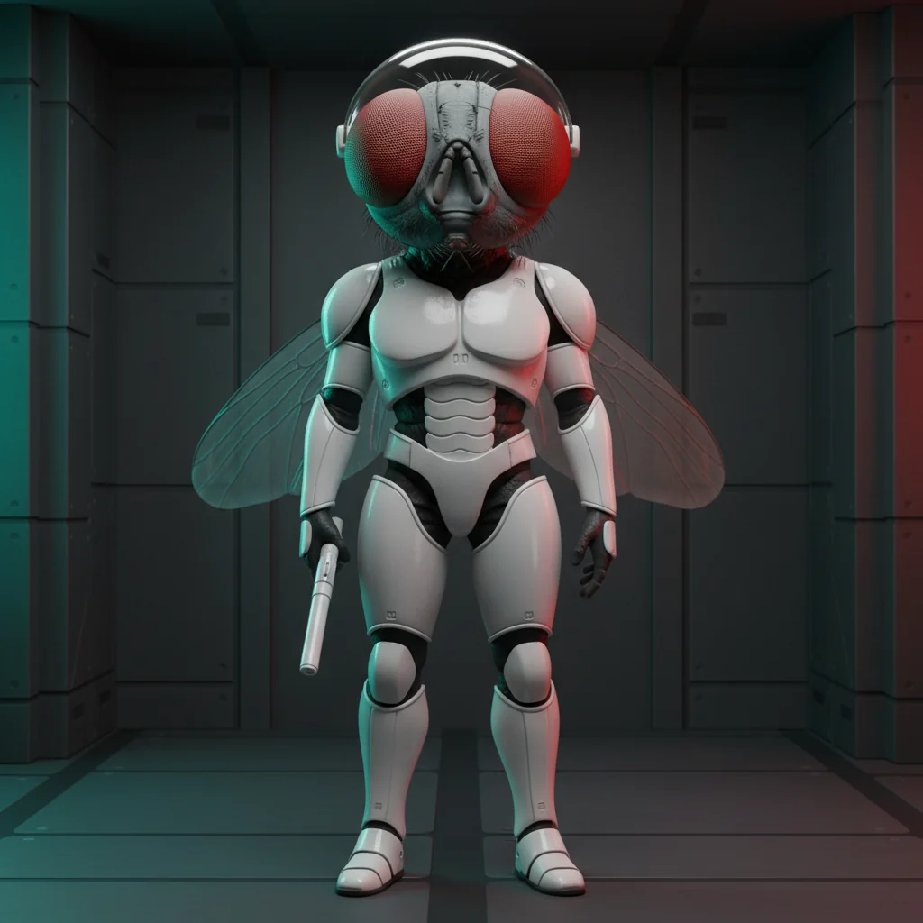 A Muscan soldier in white armour standing at attention